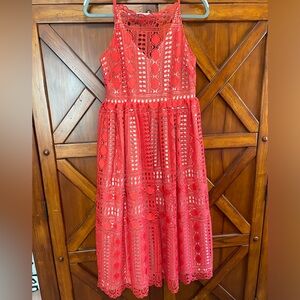 Orange midi ASOS dress